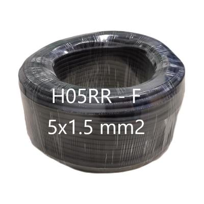 中国 Excellent Resistance 5 Core Cable 1.5 mm2 H05RR-F 300/500V Copper Core Ordinary Duty Flexible Rubber Wire Rubber Cable 販売のため