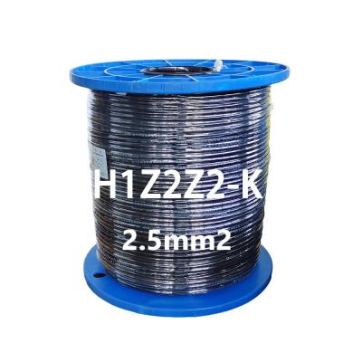 China Flexible Tinned Copper Conductor H1Z2Z2-K 2.5mm2 European Standard LSZH Industrial Solar Class 5 Solar PV Wire Solar Panel Cable for sale