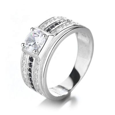 China Miami Square Gemstone Dubai Men's Ring Wide Band Miami Middle Rings For Men for sale