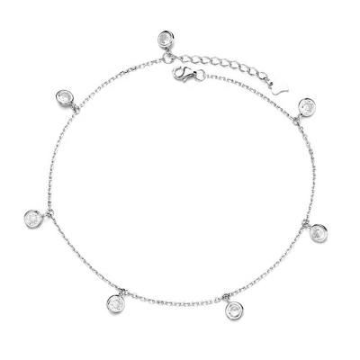 China FASHIONABLE 925 feet silver link chain with six charm beach stone jewelry for women for sale