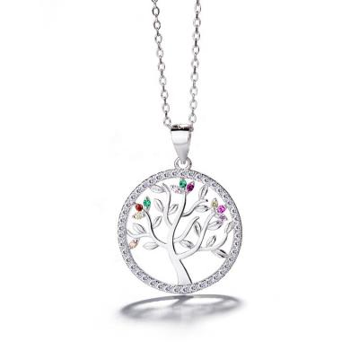 China TRENDY 925 Silver Tree Of Life Necklace Fashion Pendant Jewelry For Women for sale