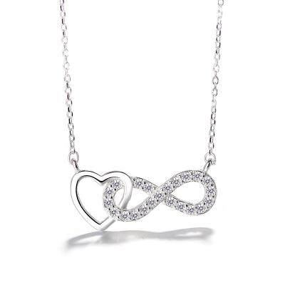 China Sterling Silver Chic Love Elegant 8 Pendant Necklace - Shaped Infinity Necklace Women and Girls for sale