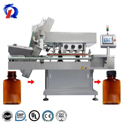 China Food PLC Control Automatic Bottle Capping Machine For Plastic Glass Bottles for sale