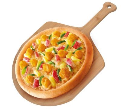 China Minimalist Hot Selling Tools Round Steak Environmentally Friendly Baking Pan With Handle Bamboo Pizza Pan for sale