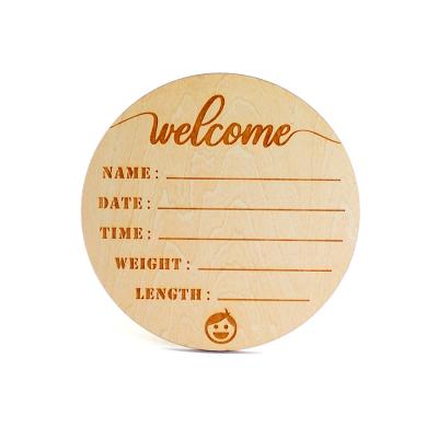 China Eco-Friendly Manufacturing Wholesale Custom Round Wooden Cards For Baby Monthly Milestones Card for sale