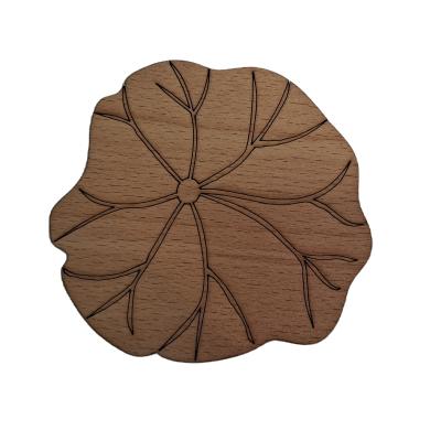 China Custom Wooden Coaster Sustainable High Quality Bamboo Wood Cut Out Best Place Mats For Home Teacup Wooden Table Pat for sale