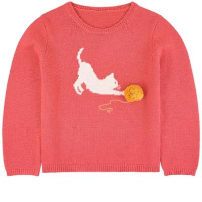 China Custom Baby Boy Girl Kids Toddler Kids Anti-wrinkle Drop Cotton Organic Crew Neck Cartoon Jacquard Knit Sweater Wholesale sweater for sale