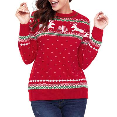 China Wholesale Custom Anti-wrinkle Beautiful Oversized Women Plus Size Ugly Christmas Sweater Acrylic Knitted Sweater Jumper Family For Woman for sale