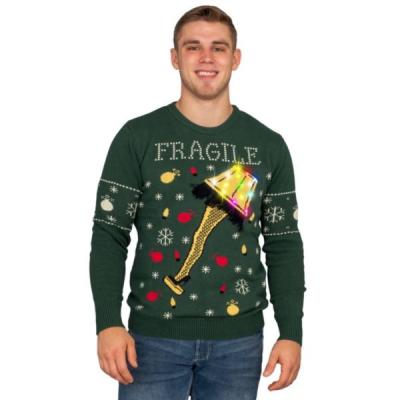 China Anti-wrinkle men knit ugly christmas pullover sweater with LED nights wholesale custom plus sizes for sale