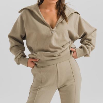 China Anti-wrinkle custom 2 piece set women sweat suits jogger pants for sale