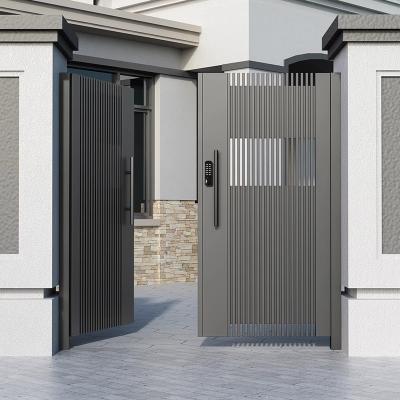 China Easily Assembled Small front double door designs exterior metal door price aluminum gate for sale