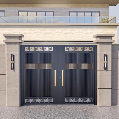 China Easily Assembled Aluminum Modern Double Front Door Smart Front Entrance Casement Door Villa Apartment House front entry door for sale