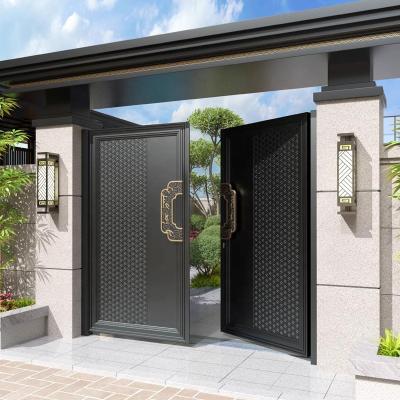 China Easily Assembled Customized Aluminum Plate Patio Entrance Door Modern Style Design Anti-Theft Main Entrance Aluminum Door for sale