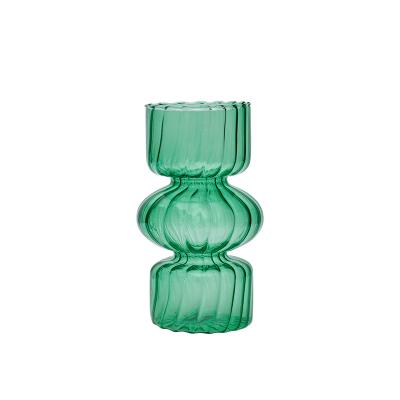 China Instant Temperature Difference 150 Degree Gradient Plant Glass Vase Creative Glass Colored Handcrafted Plants Vases Wholesale for sale