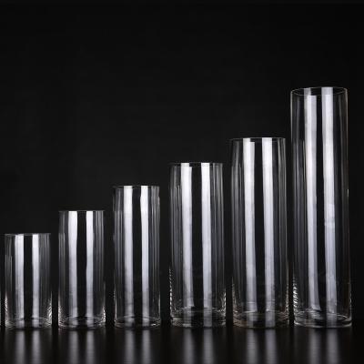 China Factory Direct Wholesale Glass Cylinder Straight Vase 150 Degree Instant Temperature Difference for sale