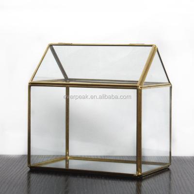 China 150 degree instant temperature difference of decorative mini greenhouse box miniature greenhouse/geometric square glass mini greenhouse wholesale for sale