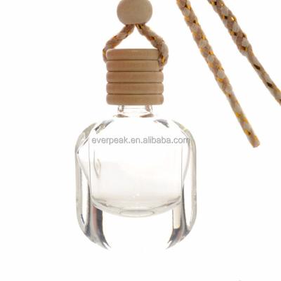 China Non Spill Wholesale Hanging Car Diffuser Perfume Bottle Luxury Clear Empty Glass Perfume Bottle for sale