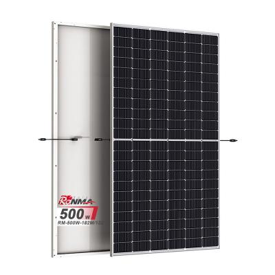 China Hot Sale Ronma Solar Panels Wholesale Half Glass Single Cell Solar Panel 182mmx182mm for sale