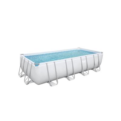 China Water Fun Sets 56465 Power Steel 18ft x 9ft x 48in Frame Rectangular Over Large Ground Swimming Pool for sale