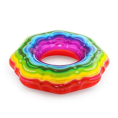 China Water Fun Sets 36163 Beach Water Entertainment Inflatable Swimming Rainbow Ring Kids for sale