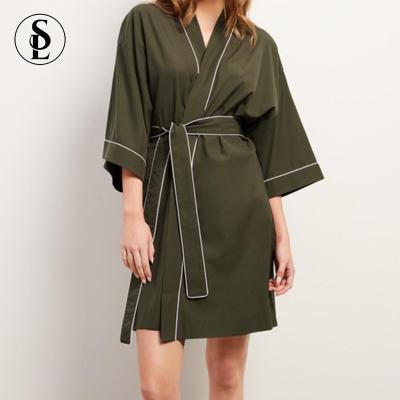 China Custom QUICK DRY custom solid soft bathrobe belted long robes women cotton bamboo modal bathing robe for sale