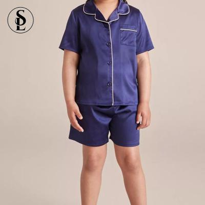 China Wholesale Bulk Thermal Cute Satin Summer Pajamas Kids Baby Silk Baby Clothes Shorts Sets Toddler Boys Girls Sleepwear Children Unisex Pajamas for sale