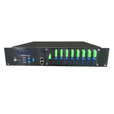 China CATV EDFA 1550nm Optical Amplifier EDFA 23db 19dB 16 Pon Ports WDM EDFA 19*14.7*3.5 for sale