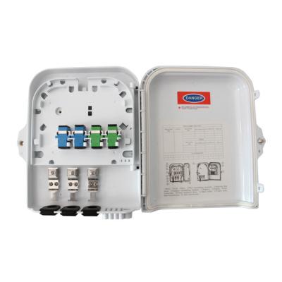 China Good Price FTTH 8 Core Fiber Optic Distribution Box With 1*8 PLC Splitter And SC APC Adapters for sale