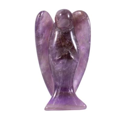 China China Hot Sale High Quality Natural Crystal Therapy Stone Purple Crystal Angel Carving Pieces Decoration and Gifts for sale