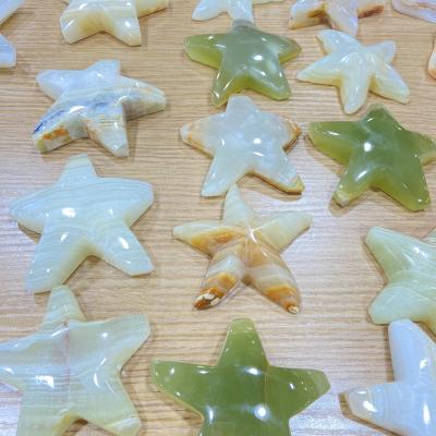 China High Quality China Natural Jade Stones Healing Afghanistan Crystals Five-pointed Star Carving Piece For Decoration And Gifts for sale