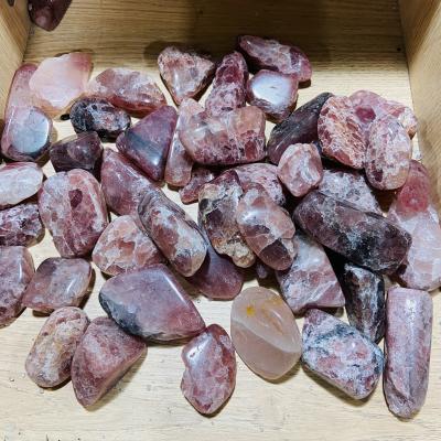 China China high quality natural crystals healing stones strawberry quartz tumbled fengshui and crystal stone for decoration and gifts for sale