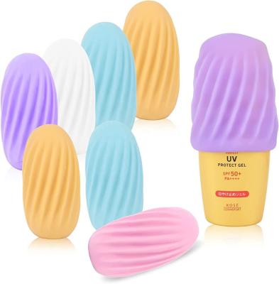 China Silicone Reusable Silicone Elastic Sleeves For Leak Proof Travel Container Accessories for sale