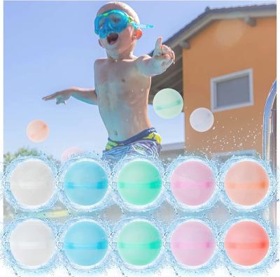 China Bath Toy Summer Party Pool Silicone 10Pack Reusable Water Balls Magnetic Self Closed Water Balloons For Water Fight Game for sale