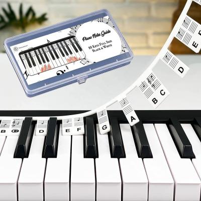 China Removable Silicone Piano Keyboard Note Labels For Learning Silicone Piano Keyboard Stickers Piano Notes Guide For Beginner for sale