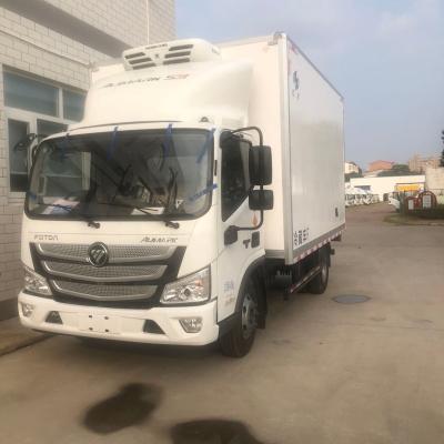 China Japanese vegetable brand 3.5tons-5tons foton refrigerator van truck transport fruit meat fish cold chain logistics transport vehicle for meat and fish for sale