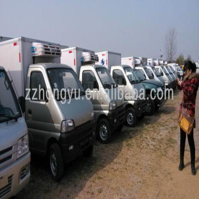 China 0.5Tons-1tons Gasoline flat plate steel/fiberglass mini box van truck Cheapest steel/plate/stainless corrugated /diesel Foton factory/dry box van for sale