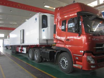 China Thermo King Truck Trailer 30-45Tons Large Refrigerator Truck/3 Axle Semi-Trailer/Container Delivery Truck for sale