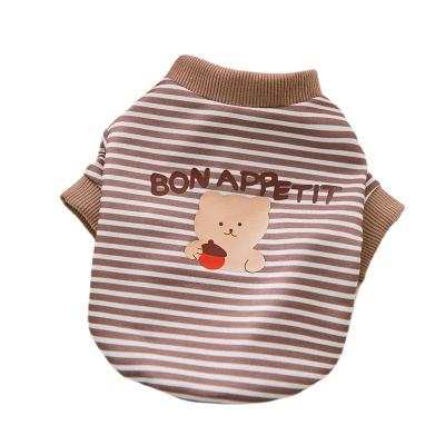 China Sustainable Lovely Dog Clothes and Cat Clothes Wholesale Stripe Comfortable Pet Clothes for sale