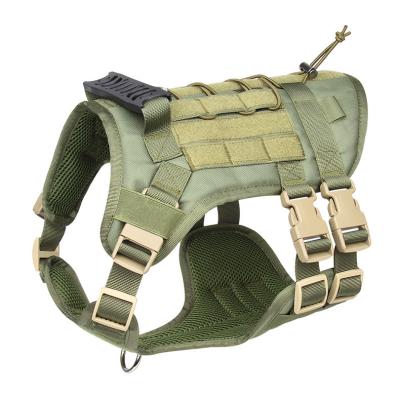 China Outdoor Dog Reflective Vest Army Wholesale Price Hunting Pet Arm No Pull Dog Reflective Leash Tactical Adjustable Dog Harness for sale