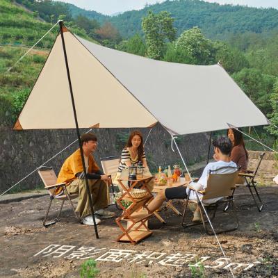 China Large Outdoor Fashion Canopy Picnic Camping Tent Coated Border Hexagram Oxford Cloth Silver Shading Waterproof Portable Tent for sale