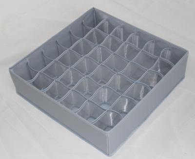 China Country 36 Grids Sock Storage 210D +105G Nylon Gray Nylon Gray Cardboard +3# Zipper for sale