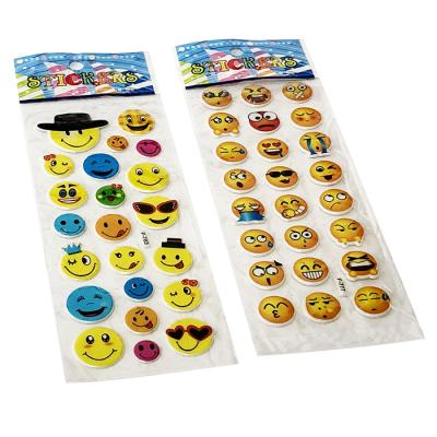 China UV Resistant Custom Full Color Printing Kids Cartoon Embossed 3D Foam Puffy Smiley Face Stickers for sale