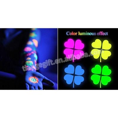 China Custom Eco - Friendly Waterproof Temporary Luminous Glow In The Dark Tattoo Stickers for sale