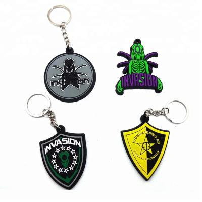 China Custom Shaped Logo 3d PVC Rubber Soft Rubber Key Chain for sale