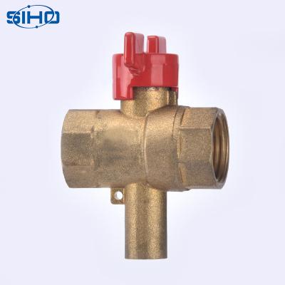 China Factory Price General Brass Three Way Ball Valve Temperature Metering Ball Valve With Butterfly Handle for sale