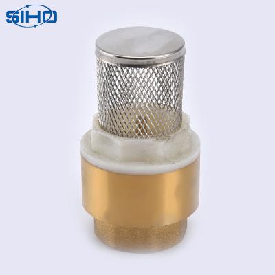 China General Brass Check Valve With SS Filter / Foot Valve With Filter Standard Water Brass Body Safety Medium Temperature, Normal Temperature for sale