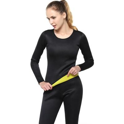 China Antibacterial Thermo Hot Body Shaper Slimming Long Sleeve Shirt Sweat Sauna Suit Neoprene Waist Trainer Shapewear Tops By Workout for sale