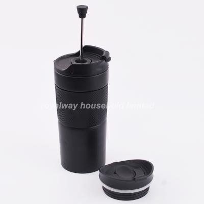 China WITH LID French Travel Mug Portable Press Coffee and Tea Maker 350ml for sale