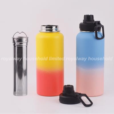 China PORTABLE 32oz Insulated Sports Stainless Steel Water Bottle With Hydraulic Tea Filter Double Wall Travel Flask for sale