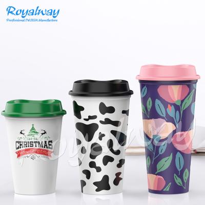 China Single Wall Country Plastic Hot Coffee Mug With Customization Printing 16OZ for sale